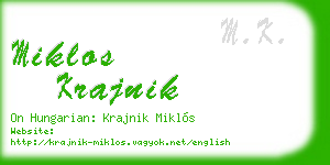 miklos krajnik business card